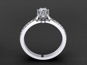engagement ring round diamonds 3D-printmodel
