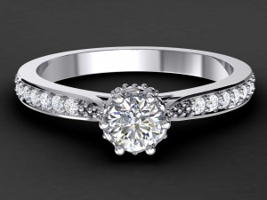 engagement ring round diamonds 3D-printmodel