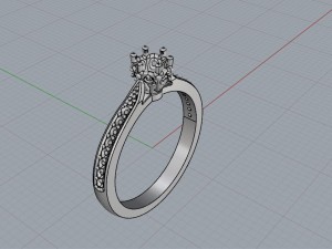 engagement ring round diamonds 3D-printmodel