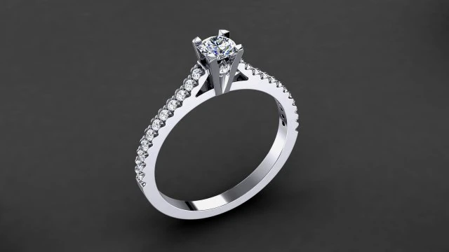 engagement ring v prong 3D Print Model .c4d .max .obj .3ds .fbx .stl .blend