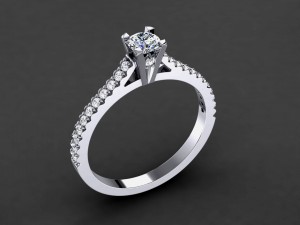 engagement ring v prong 3D Print Model