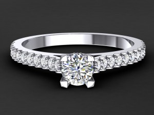 engagement ring v prong 3D-printmodel