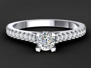 engagement ring v prong 3D Print Model