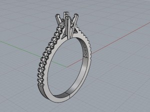 engagement ring v prong 3D-printmodel