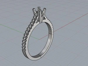 engagement ring v prong 3D Print Model