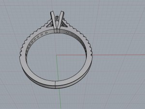 engagement ring v prong 3D-printmodel