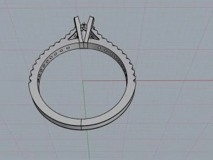 engagement ring v prong 3D Print Model