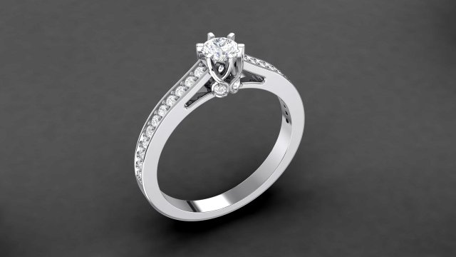 engagement ring round 4mm diamond 3D Druckmodell .c4d .max .obj .3ds .fbx .stl .blend 