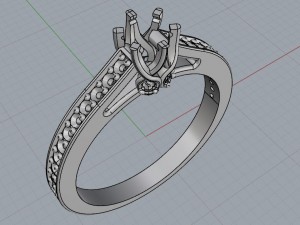 engagement ring round 4mm diamond 3D Druckmodell