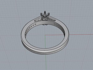engagement ring round 4mm diamond 3D Druckmodell