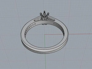 engagement ring round 4mm diamond 3D Print Model