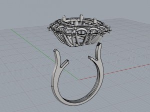 red sapphire cushion ring 3D 打印模型