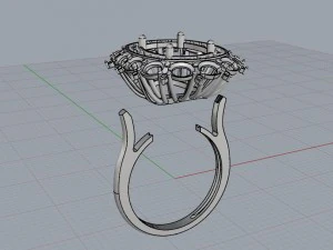 red sapphire cushion ring 3D Print Model