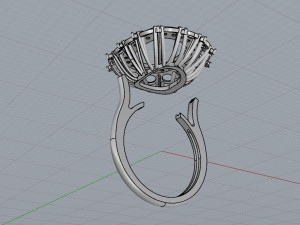 red sapphire cushion ring 3D 打印模型