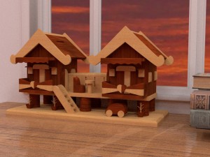 tiny wooden house 3D 모델