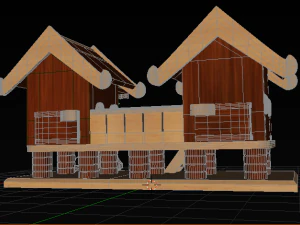 pequena casa de madeira Modelo 3D