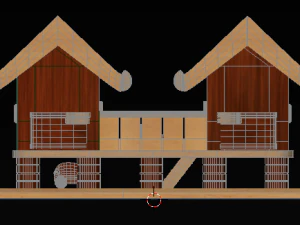 pequena casa de madeira Modelo 3D