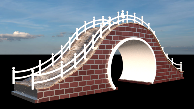 chiness bridge 3D 模型 .c4d .max .obj .3ds .fbx .stl .blend 