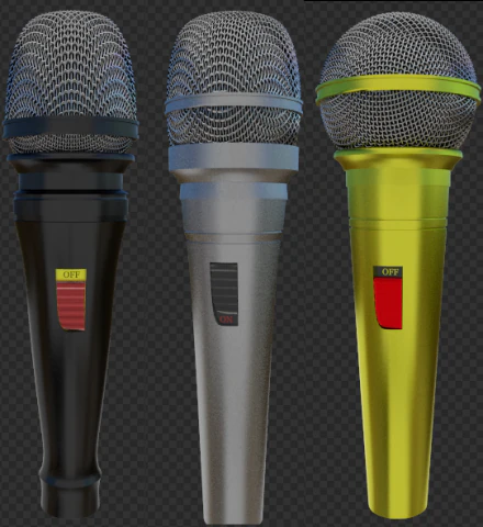 microphones 3D Model .c4d .max .obj .3ds .fbx .stl .blend 
