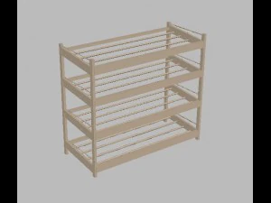 wood shoe rack 3D Model