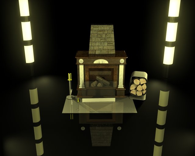 fireplace 3D Model .c4d .max .obj .3ds .fbx .stl .blend 