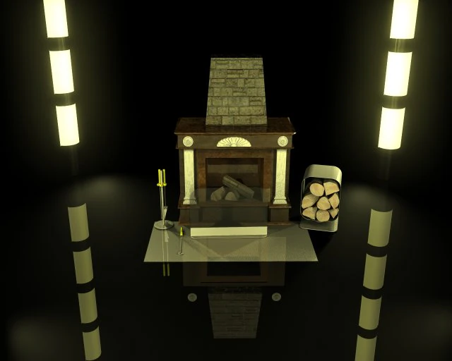 fireplace 3D Model .c4d .max .obj .3ds .fbx .stl .blend 