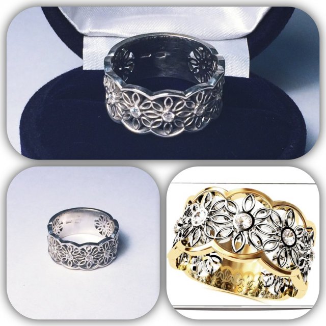 ring with flowers 3D मॉडल .c4d .max .obj .3ds .fbx .stl .blend 