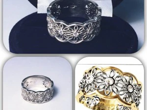 anel com flores Modelo 3D