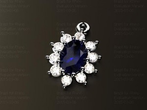 pendant with oval and round gems 3D Модель