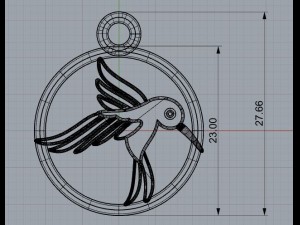 pendant colibri 3D-Modell