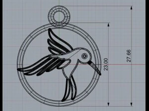 pendant colibri 3D Model