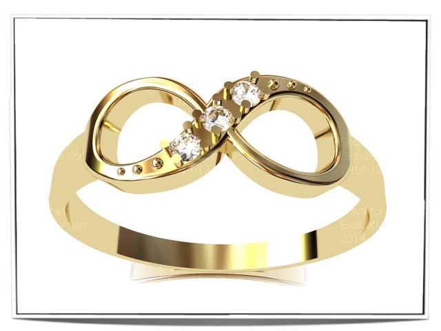 infinity ring with gems 3D Model .c4d .max .obj .3ds .fbx .stl .blend 