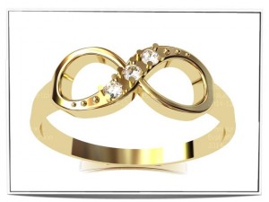 infinity ring with gems 3D Модель