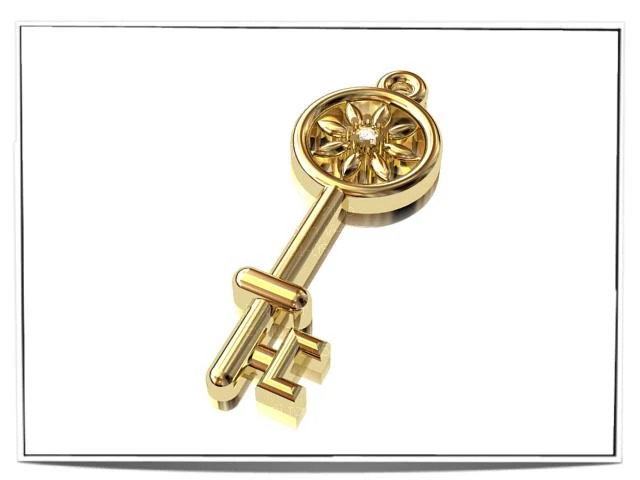 pendant key 3D Model .c4d .max .obj .3ds .fbx .stl .blend