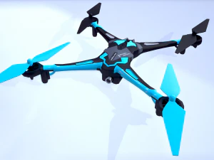 quadrocópteros low poly - visitante da galáxia Modelo 3D