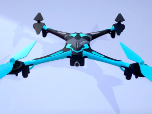 low poly quadrocopters - galaxy visitor 3D Model