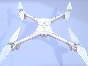low poly quadrocopters - galaxy visitor 3D Model