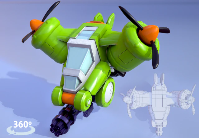 drone baixo poli Modelo 3D .c4d .max .obj .3ds .fbx .stl .blend