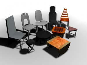 stool pack 01 3D Model