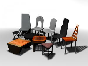 stool pack 01 3D Model
