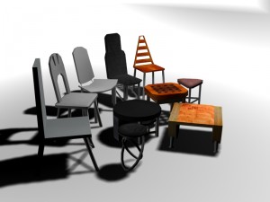 stool pack 01 3D Model