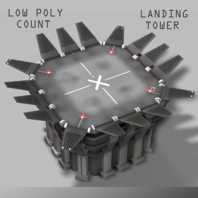 landingtower Model 3D .c4d .max .obj .3ds .fbx .stl .blend 