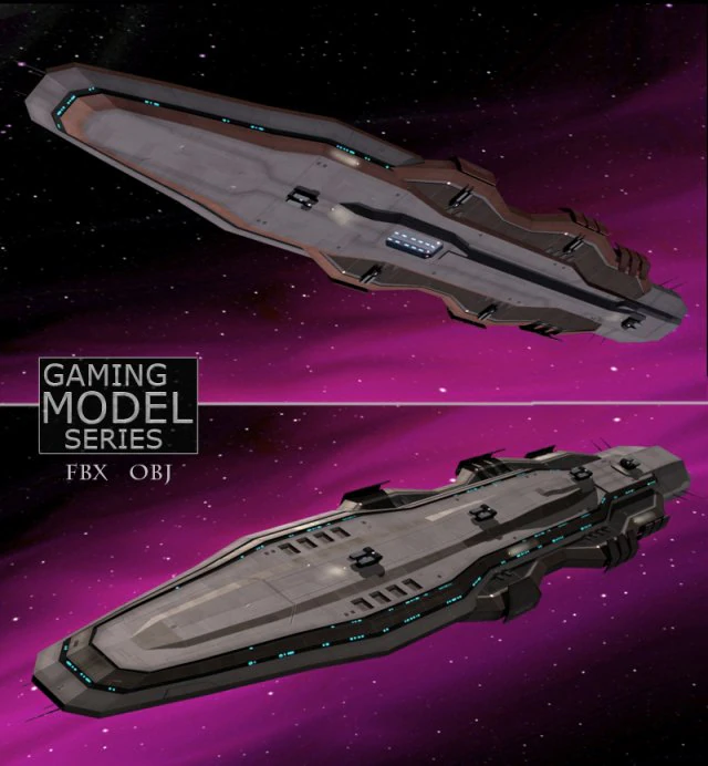 battle cruiser lp 3D Model .c4d .max .obj .3ds .fbx .stl .blend 