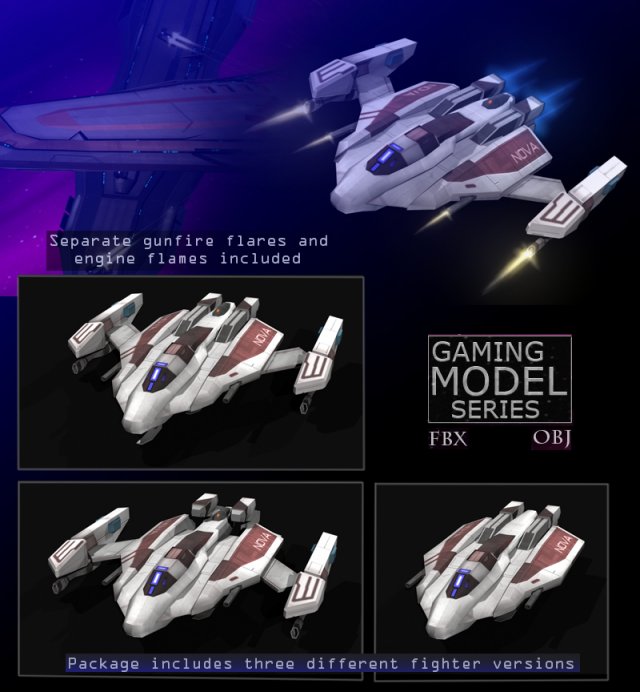 fighter lp 3D Модель .c4d .max .obj .3ds .fbx .stl .blend 