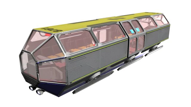 scifi tram shuttle 3D Model .c4d .max .obj .3ds .fbx .stl .blend 
