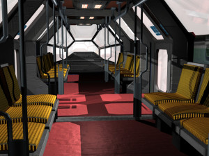 scifi tram shuttle 3D 모델