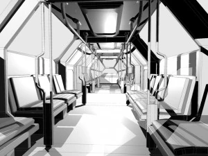 scifi tram shuttle 3D Model