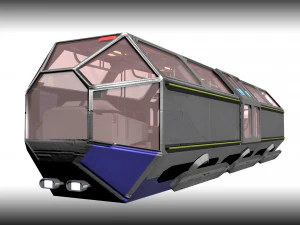 scifi tram shuttle 3D Model