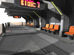 scifi tram station 3D Model