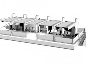 scifi tram station 3D Model